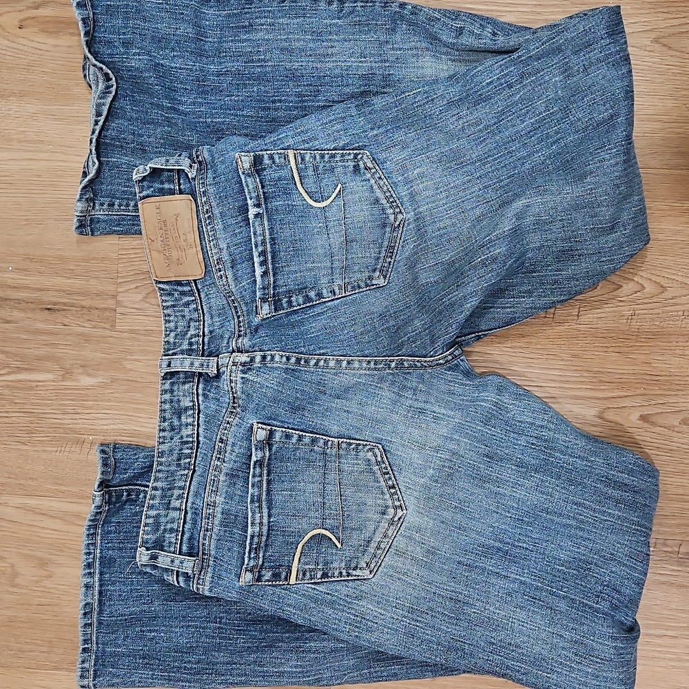 American Eagle Hipster Denim Blue Jeans short Size 4 Short - Picture 5 of 7